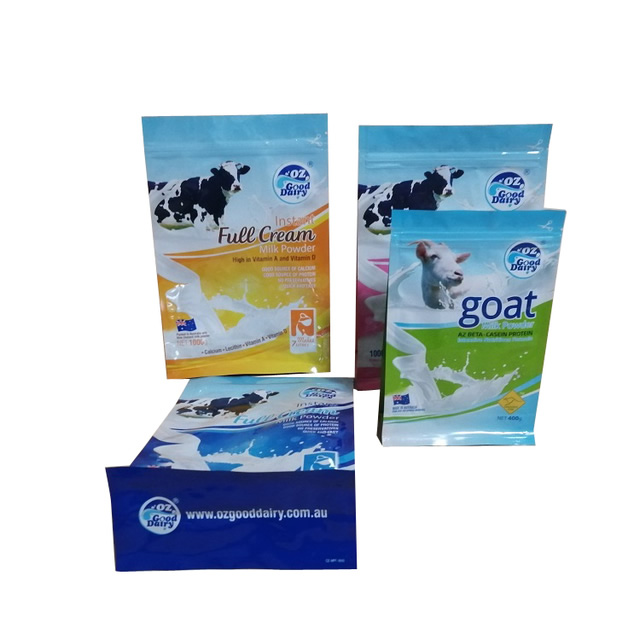 Box pouch for milk powder packaging with high barrier material