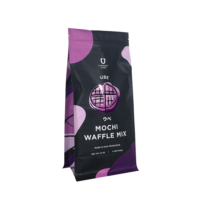 High barrier flat bottom coffee foil packaging bag with zip lock