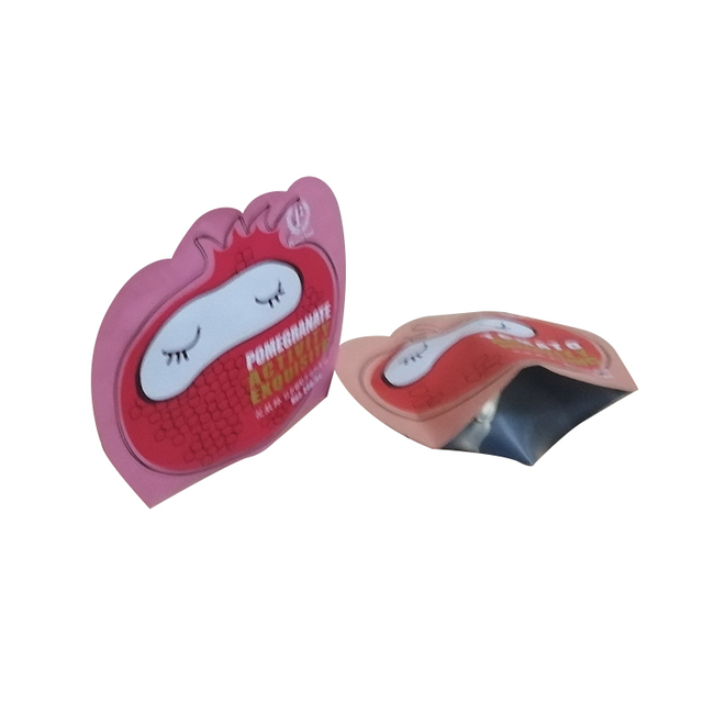 Unique shape custom printing cosmetic beauty  facial mask packaging pouch